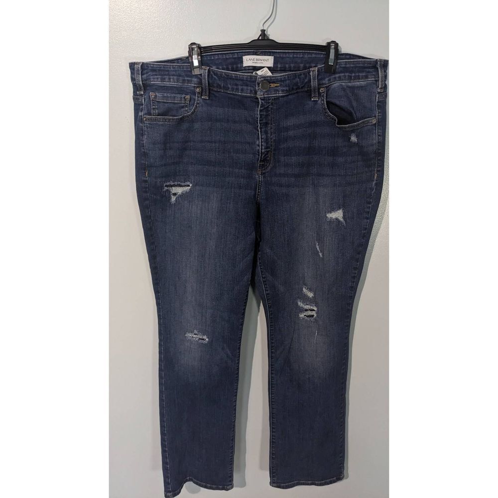 Lane Bryant straight leg distressed jeans size 22